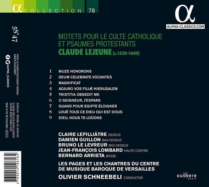 Lejeune: Motets pour le culte catholique et psaumes protestants [Audio-CD]