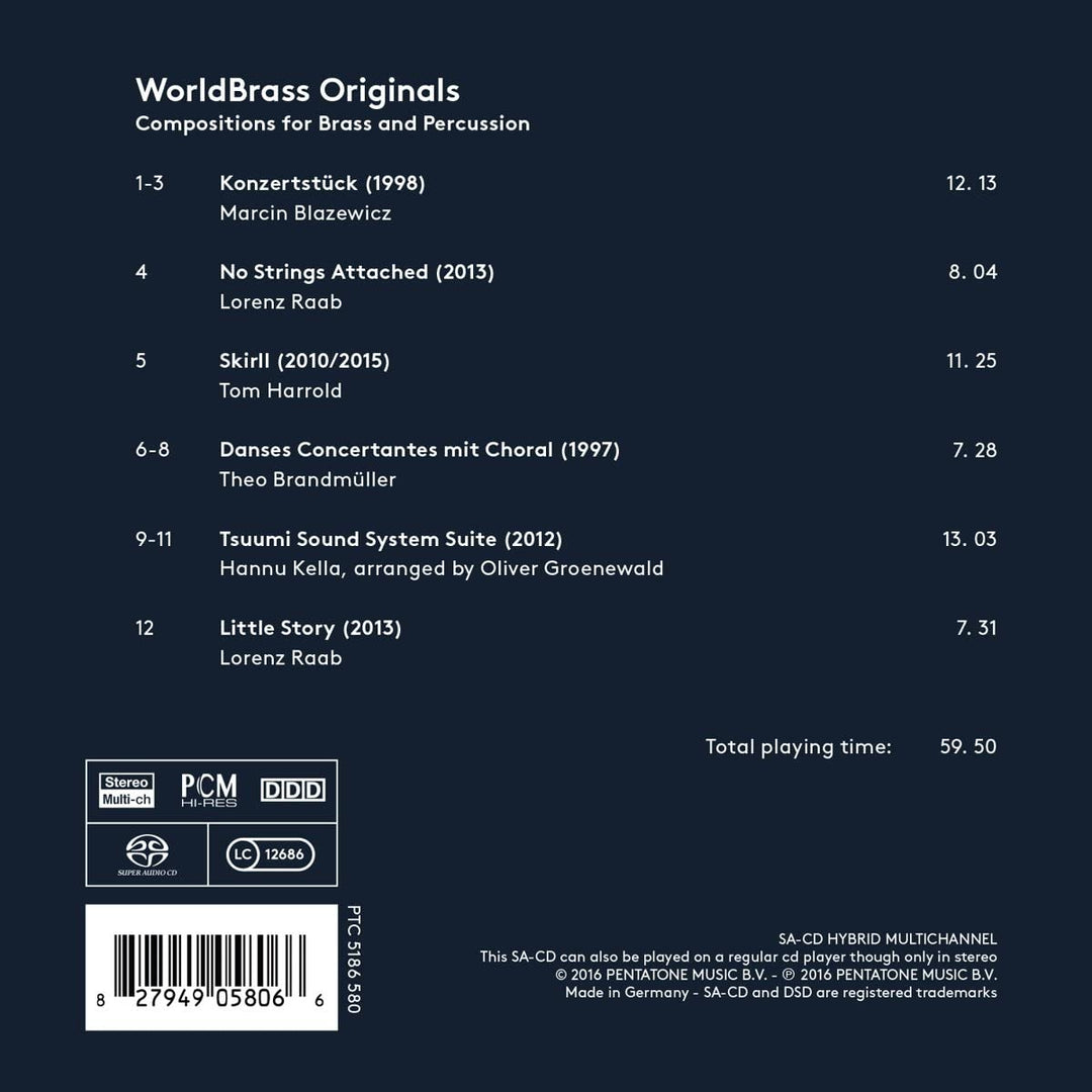 WORLDBRASS - Originals: Kompositionen für Blechbläser und Schlagzeug [Audio CD]