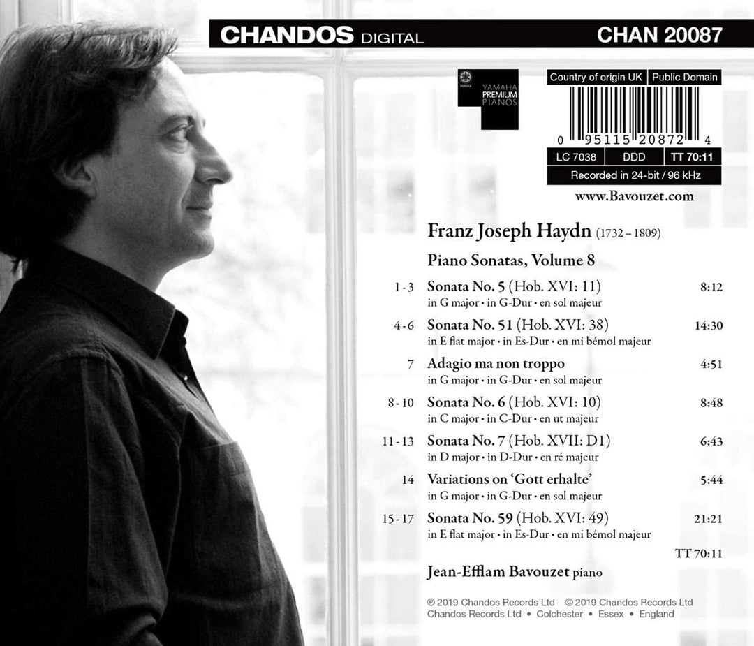 Jean-Efflam Bavouzet – Haydn: Klaviersonaten Band 8 [Jean-Efflam Bavouzet] [Chandos: CHAN 20087] [Audio-CD]