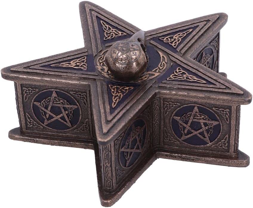 Nemesis Now Pentagramm-Raben-Box, 16,5 cm, Bronze