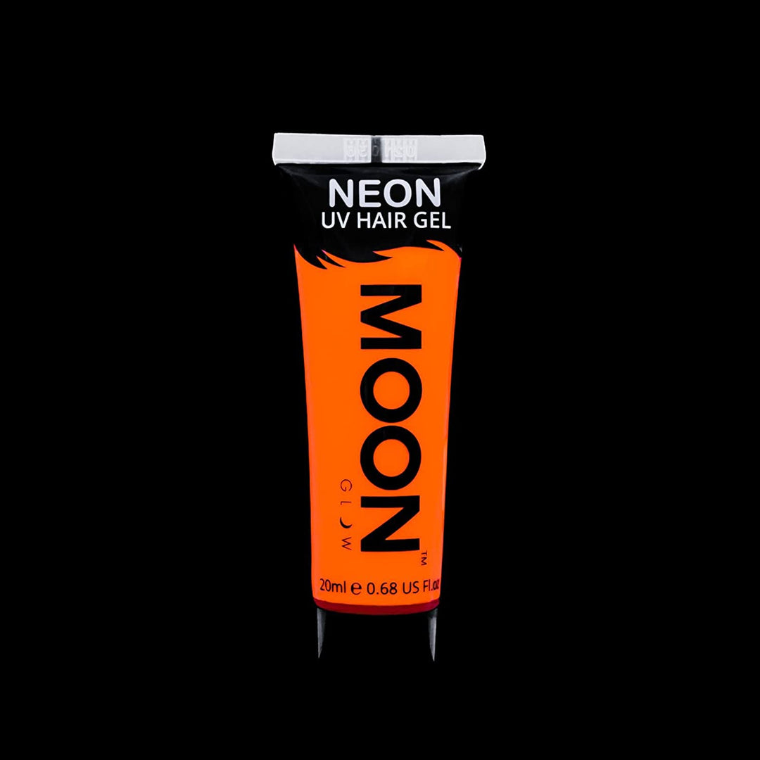 Moon Glow – Neon-UV-Haargel – 20 ml Intensives Orange – Temporäre auswaschbare Haarfarbe – Spike und Glow!