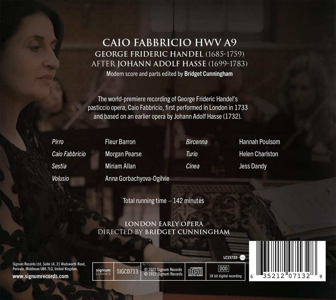 GF Händel: Caio Fabbricio, Hwv A9 [Audio CD]