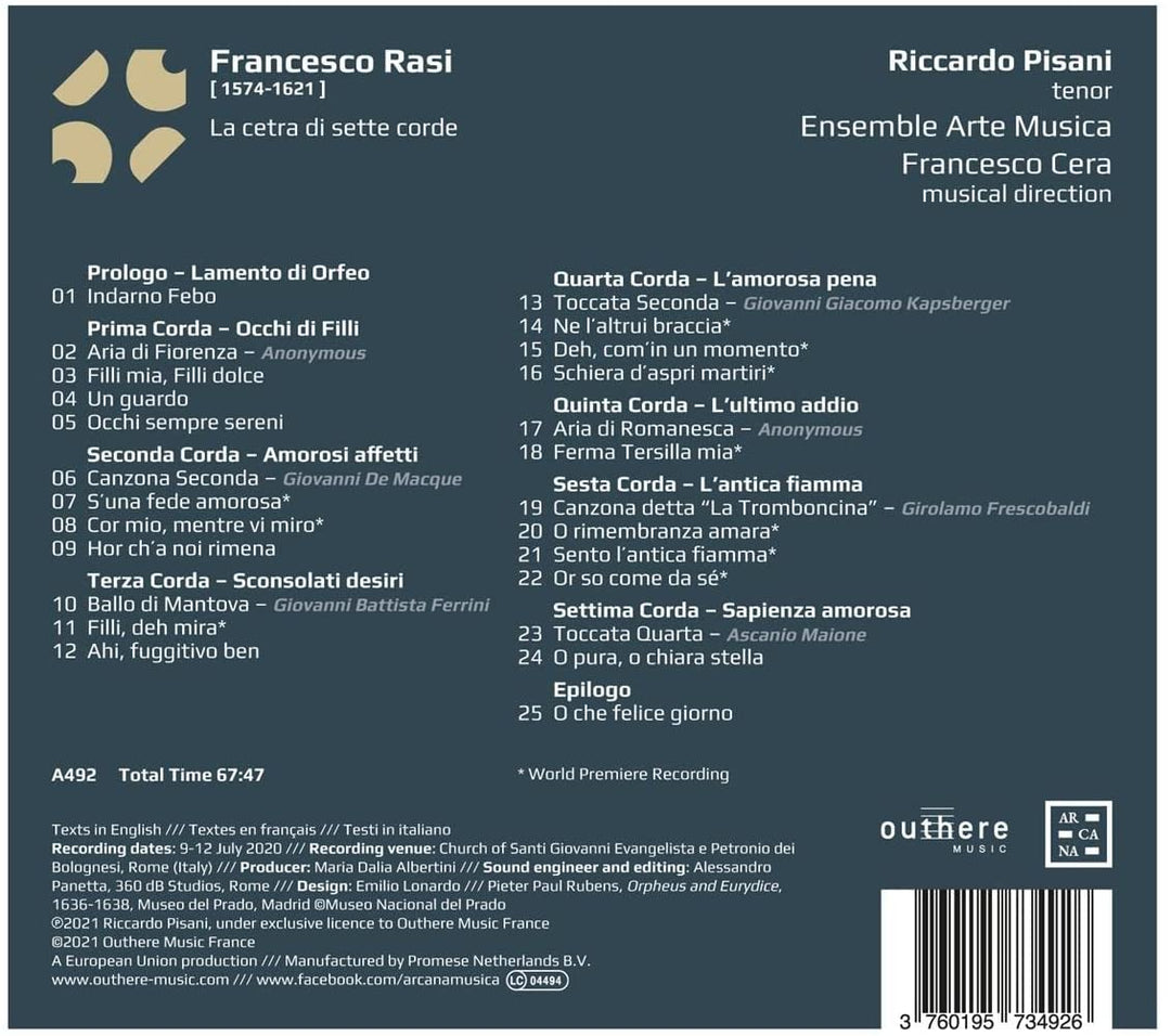 Rasi: La cetra di sette corde [Audio-CD]