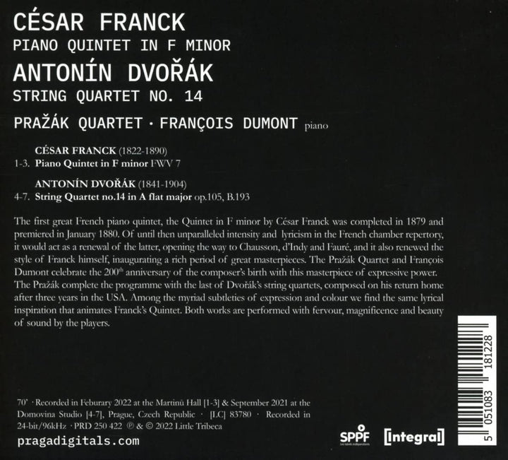 Prazak Quartet - César Franck: Piano Quintet/Antonín Dvorák: String Quartet No. 14 [Audio CD]