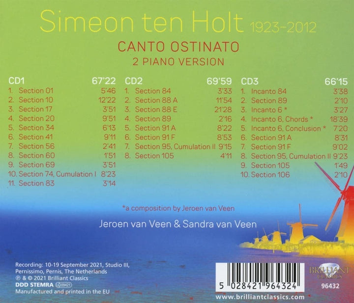 Ten Holt: Canto Ostinato 2 Klavierversion [Audio CD]