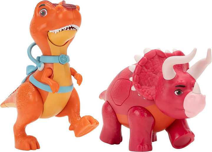 Dino Ranch Deluxe Dino 2er-Pack – mit Biscuit, einem 5-Zoll-Spielzeug-T-Rex und Angus,