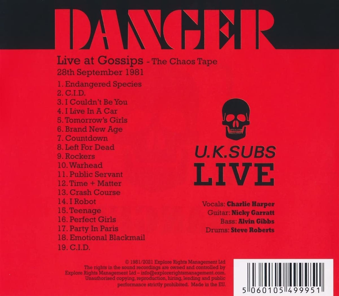 UK Subs – Danger – The Chaos Tape Edition) [Audio CD]