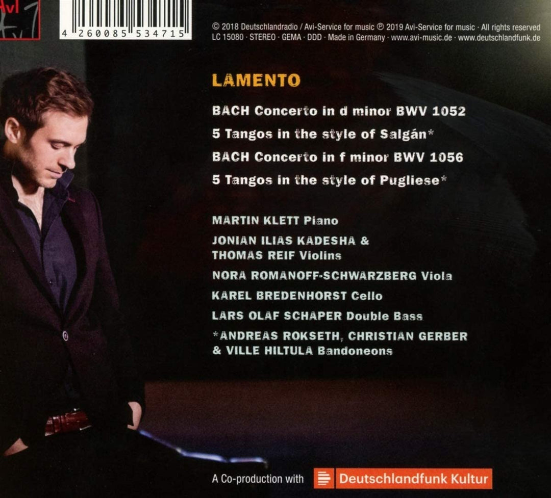 Martin Klett &amp; Ensemble - Lamento: Bach, Salgan, Pugliese [Audio CD]