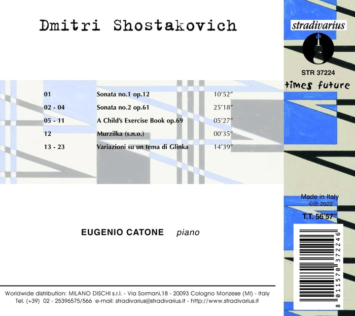 Schostakowitsch: Klavierwerke Bd. 2 [Eugenio Catone] [Stradivari: STR37224] [Audio CD]