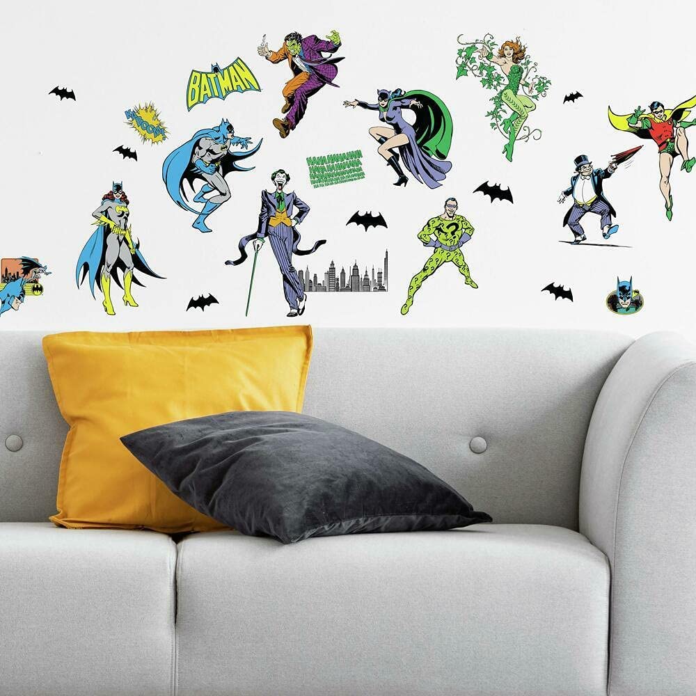 RoomMates RMK4938SCS Batman Villains Aufkleber zum Abziehen und Aufkleben, Blau, Grün, Schwarz