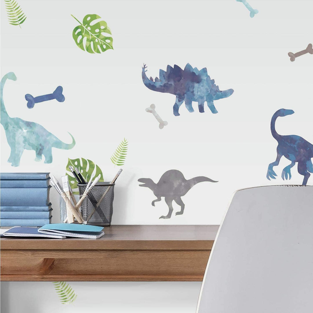 RoomMates Watercolor Dinosaur Peel and Stick Wall Decals