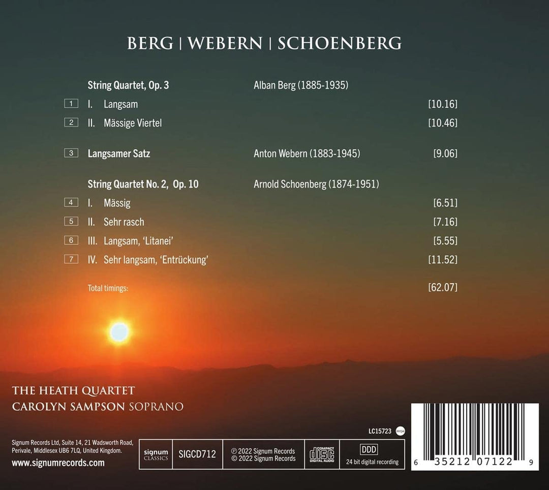 Sampson – Berg: Streichquartett, Op. 3/Webern: Langsamer Satz/... [Audio CD]