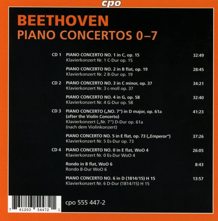 Michael Korstick - Beethoven: Klavierkonzerte 0-7 [Michael Korstick; ORF Radio-Symphonieorchester Wien; Constantin Trinks] [Cpo: 555447-2] [Audio CD]