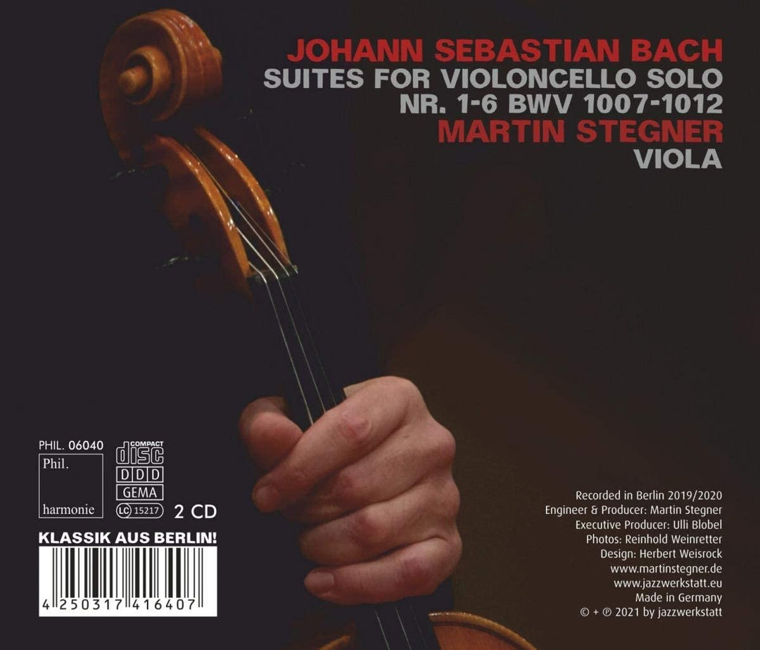 Martin Stegner - Bach: Suites For Violoncello Solo No.1-6 Bwv 1007-1012