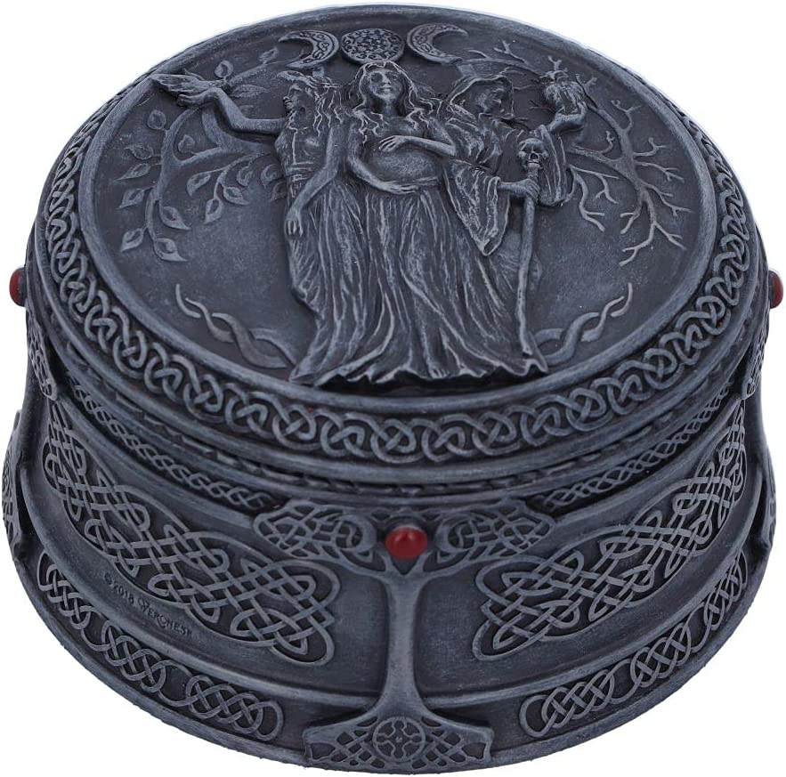 Nemesis Now Triple Goddess Box 9.5cm, Grey