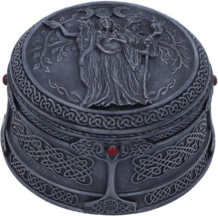 Nemesis Now Triple Goddess Box 9.5cm, Grey