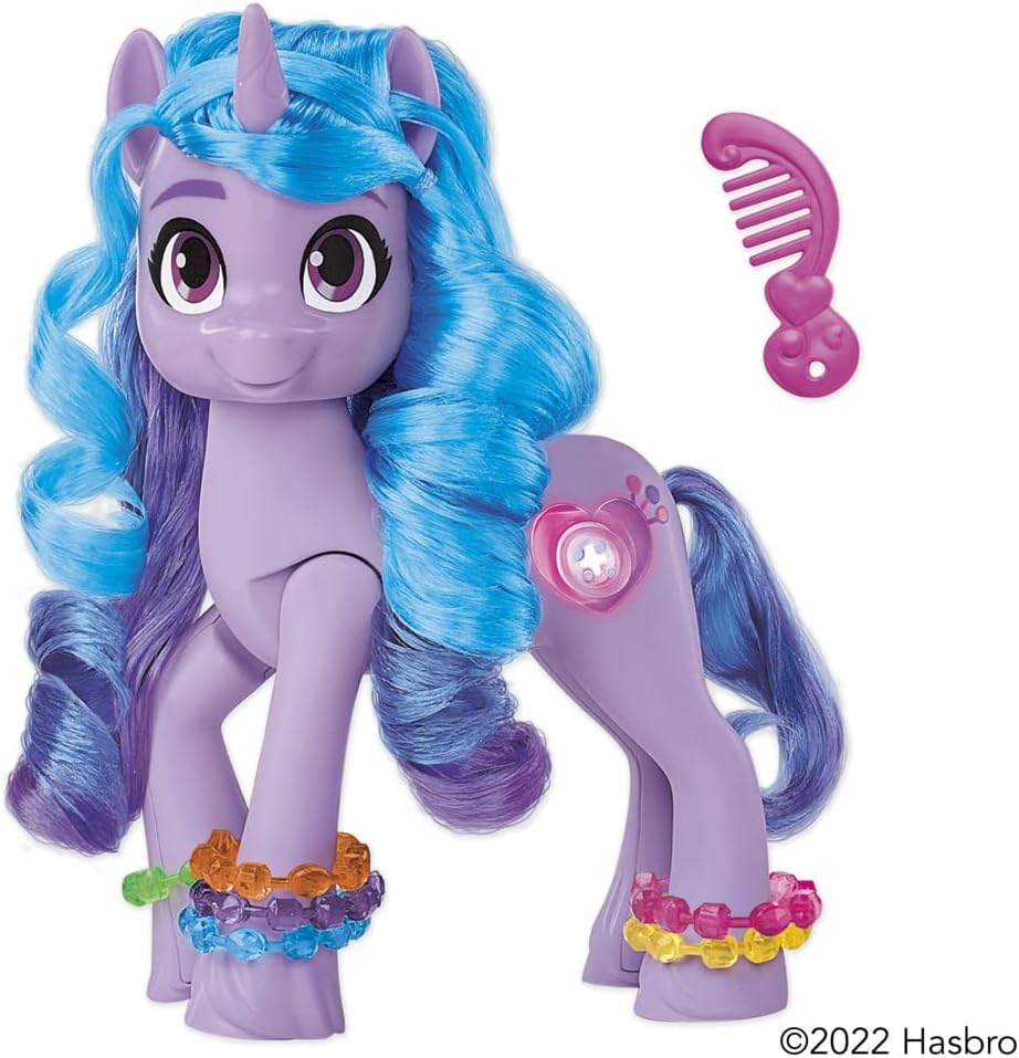 My Little Pony: Machen Sie Ihr Markenspielzeug zu einem funkelnden Izzy Moonbow – 20-cm-Pony für