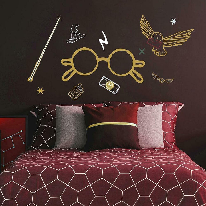 RoomMates RMK4955GM Harry Potter-Brille, riesiger Wandaufkleber zum Abziehen und Aufkleben, Grau