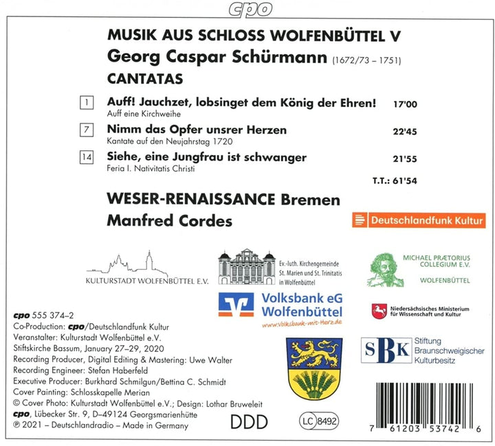 Musik aus dem Schloss, Band 4 [Weser-Renaissance Bremen; Manfred Cordes] [Cpo: 555374-2] [Audio CD]