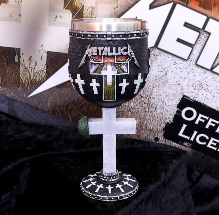 Nemesis Now B4682N9 Metallica-Master of Puppets Goblet 18cm, Resin w/stainless steel insert, Black, One Size