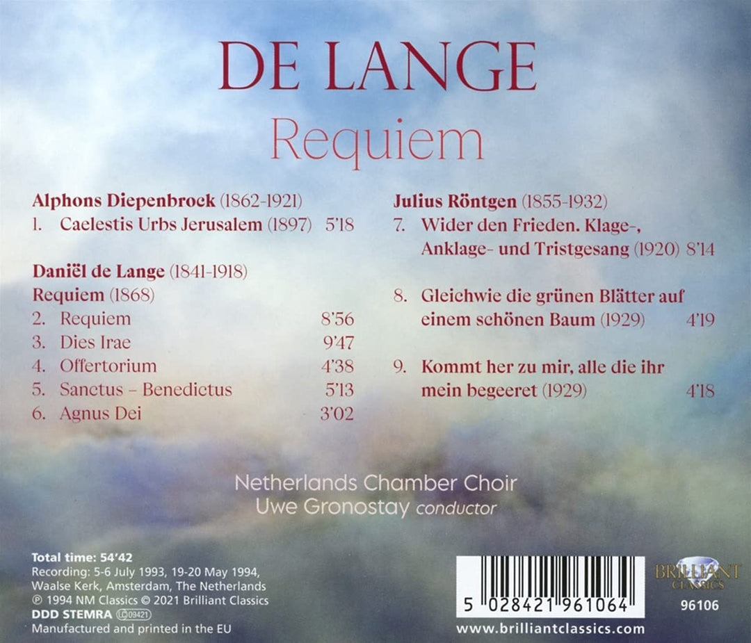 Niederländischer Kammerchor - De Lange Requiem [Audio-CD]