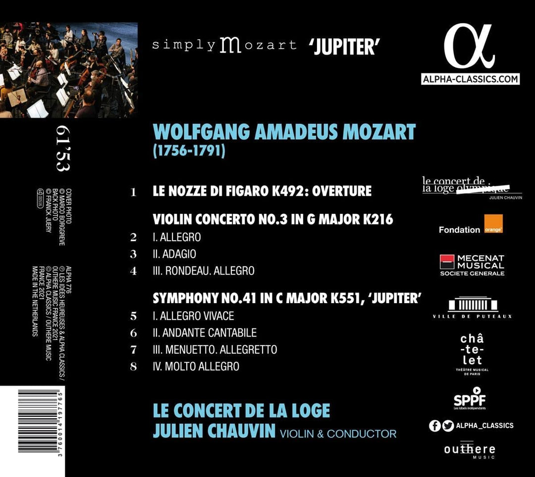 Mozart: Violinkonzert Nr. 3, Sinfonie „Jupiter“, Ouvertüre „Le nozze di Figaro“ [Audio-CD]