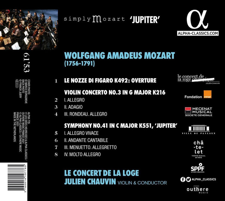 Mozart: Violinkonzert Nr. 3, Sinfonie „Jupiter“, Ouvertüre „Le nozze di Figaro“ [Audio-CD]