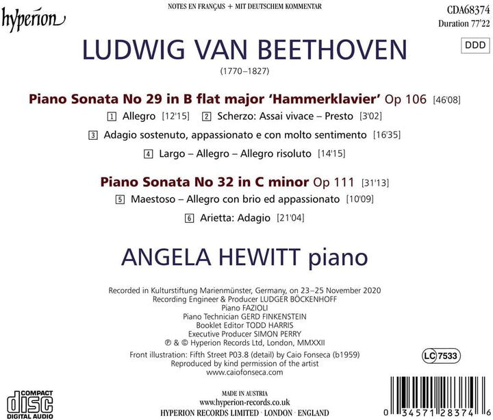 Beethoven: Piano Sonatas [Angela Hewitt] [Hyperion Records: CDA68374] [Audio CD]