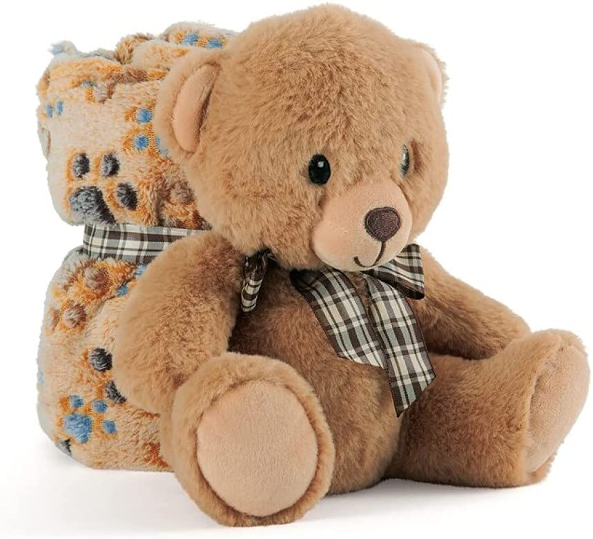 Perletti TOYS Teddybär-Plüsch mit Decke im Geschenkpaket (st1)