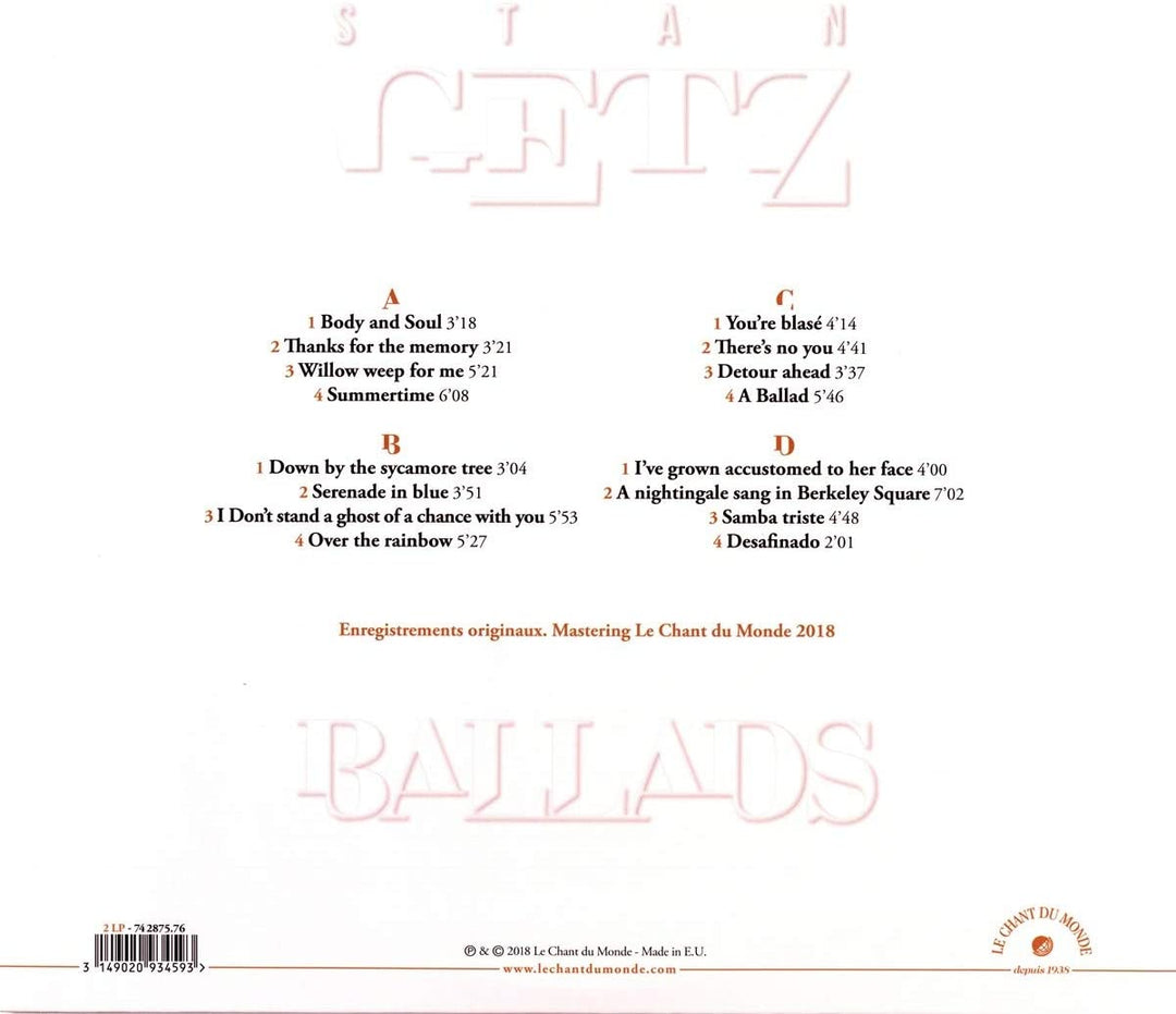 Getz,Stan - Ballads [VInyl]