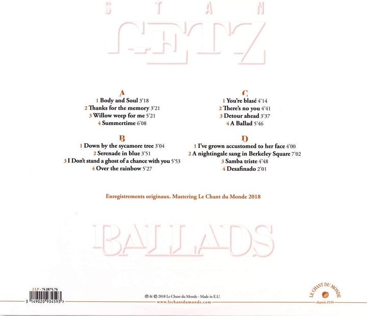 Getz,Stan – Balladen [Vinyl]