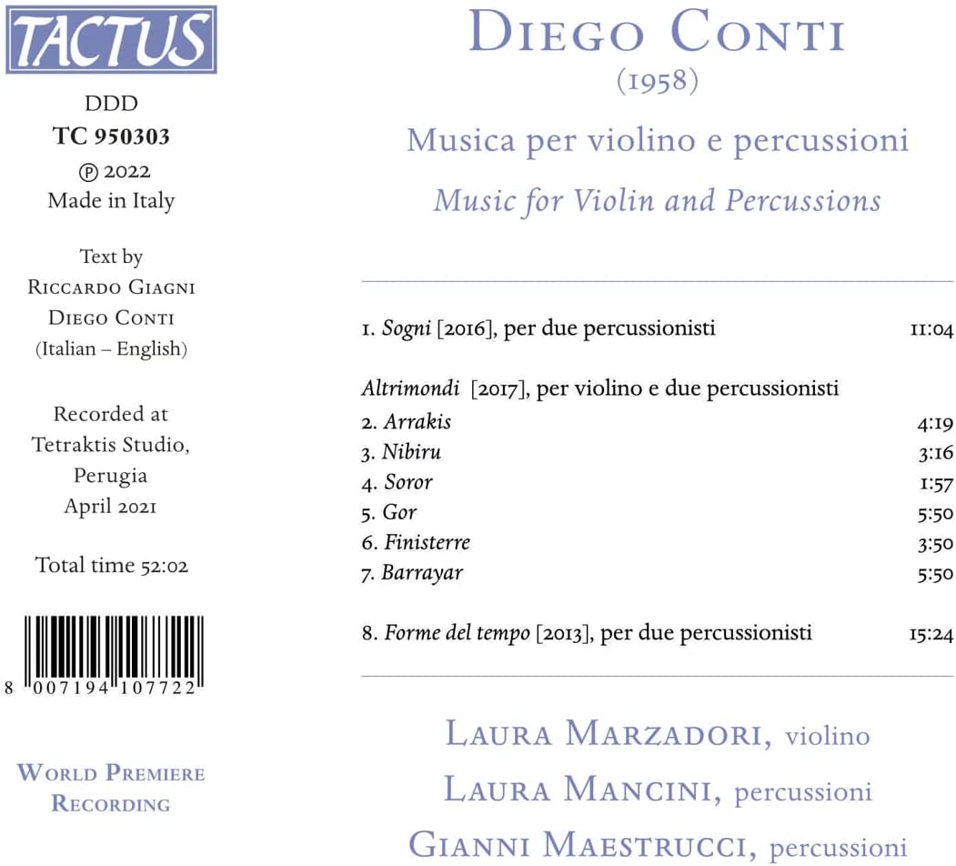 Laura Marzadori - Conti: Musica per violino e percussioni [Laura Marzadori; Laura Mancini; Gianni [Audio-CD]