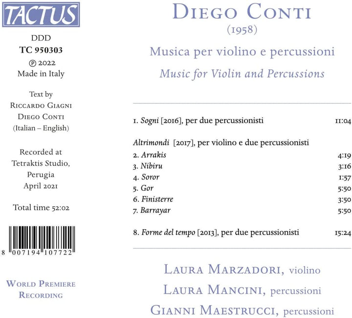 Laura Marzadori - Conti: Musica per violino e percussioni [Laura Marzadori; Laura Mancini; Gianni [Audio-CD]