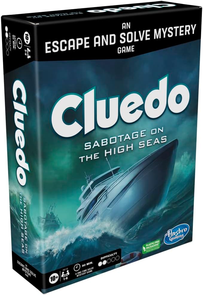 Cluedo Sabotage auf hoher See, Escape Room, Kooperative Familie, Mystery Games