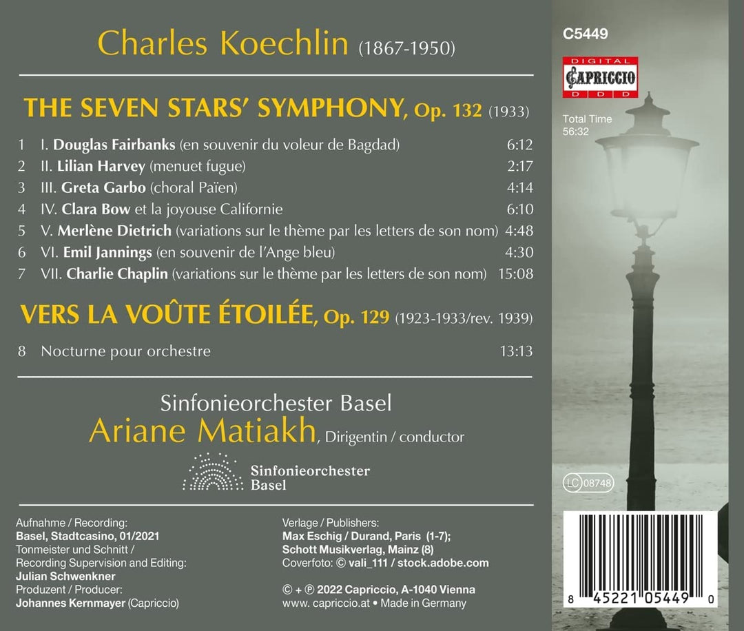 Koechlin: Die Sieben-Sterne-Symphonie Op. 132 [Sinfonieorchester Basel; Ariane Matiakh] [Capriccio: C5449] [Audio CD]