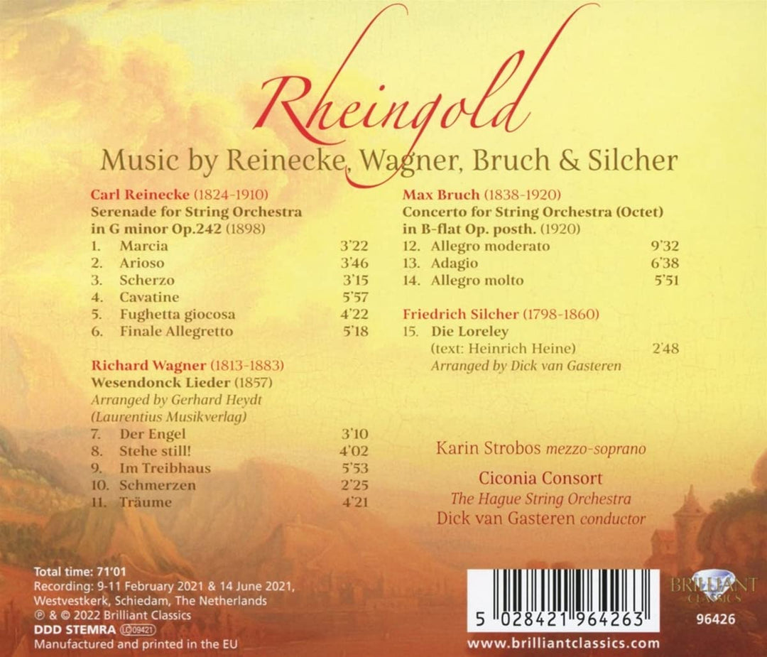 Ciconia Consort - Rheingold: Musik von Reinecke, Bruch, Wagner &amp; Silcher [Audio CD]