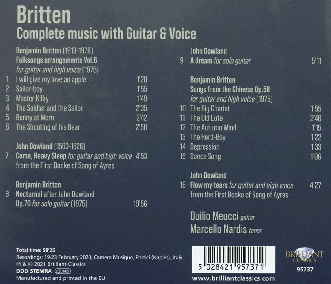 Britten; Komplette Musik mit Gitarre und Gesang [Audio-CD]