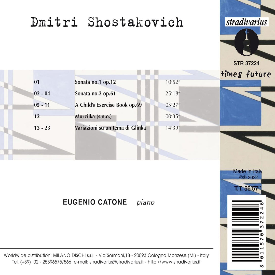 Schostakowitsch: Klavierwerke Bd. 2 [Eugenio Catone] [Stradivari: STR37224] [Audio CD]