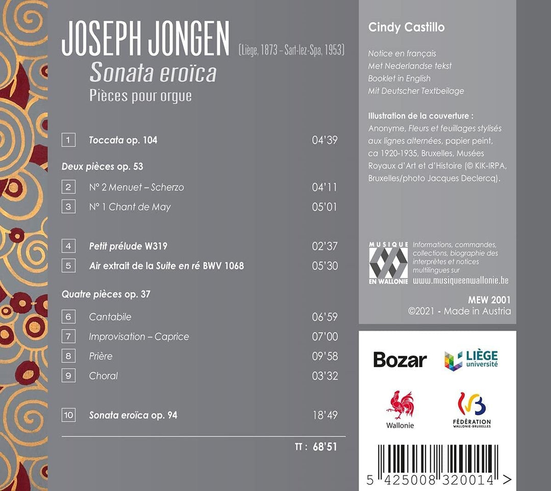 Jongen: Sonata eroïca. Pièces pour orgue [Audio-CD]