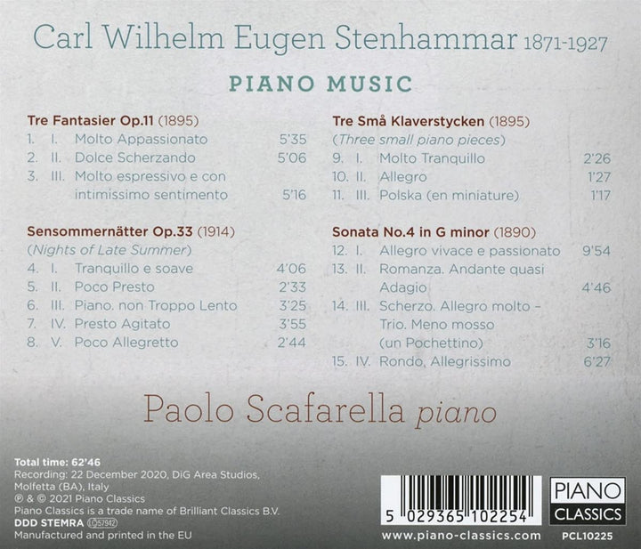 Paolo Scafarella - Stenhammar: Piano Music [Audio CD]