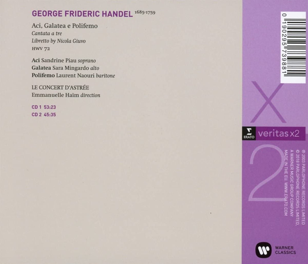 Händel: Aci, Galatea e Polifemo (Veritas x2-Serie) [Audio-CD]