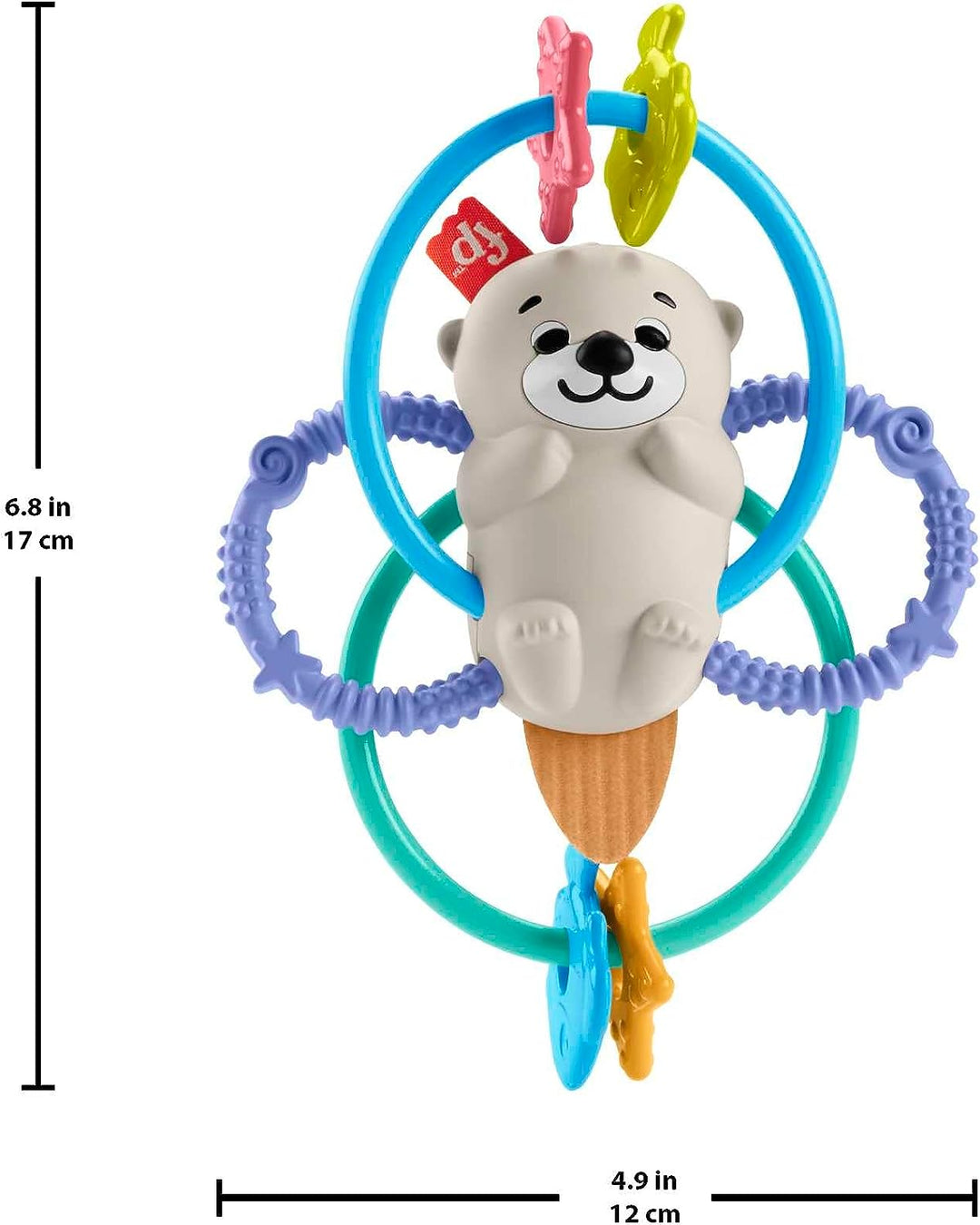 ?Fisher-Price Babyrassel und BPA-freies Beißspielzeug mit flexiblen Ringen für Neugeborene