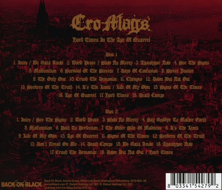 Cro-Mags – Hard Times In The Age Of Quarrel [Audio CD]