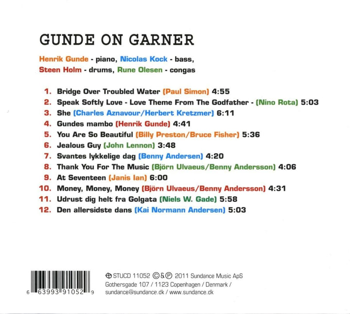 Gunde On Garner – Live At Jazzcup [Audio CD]