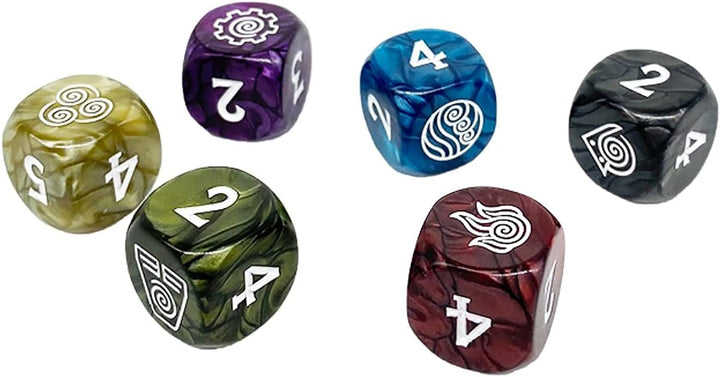 Avatar Legends The RPG: Dice Pack – 12-teiliges graviertes Würfelset, Rollenspiel