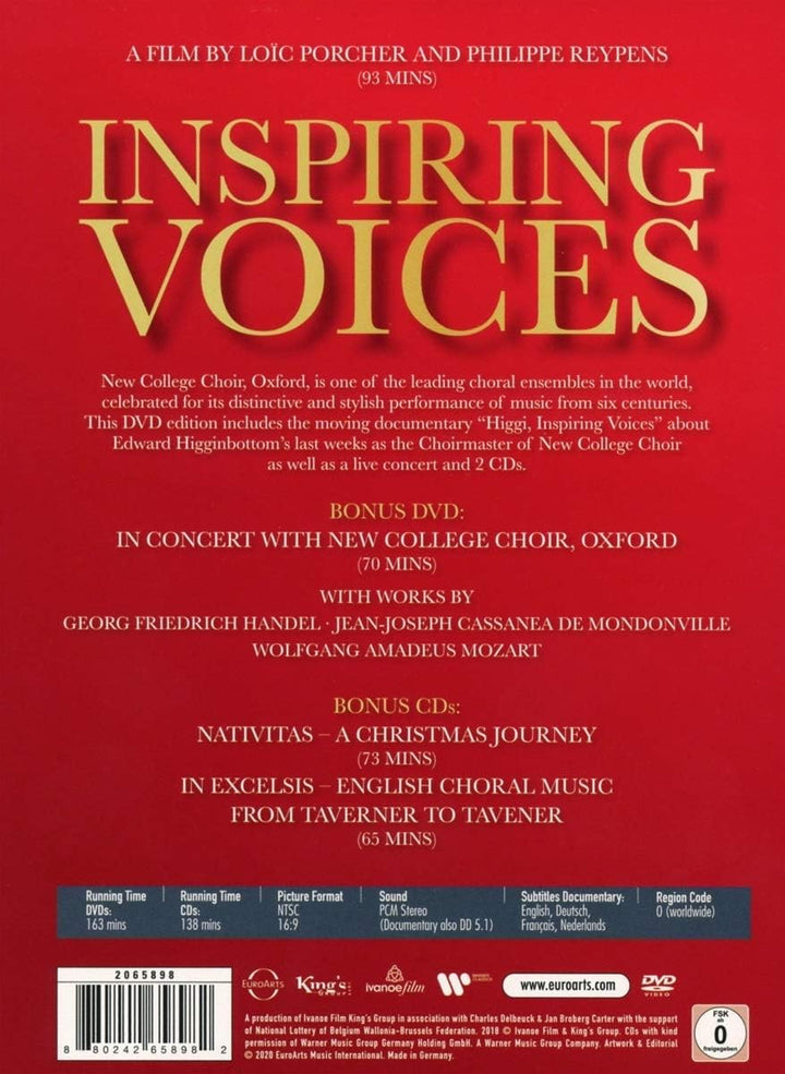 Inspirierende Stimmen – Edward Higginbottom &amp; New College Choir [DVD] [2021] 