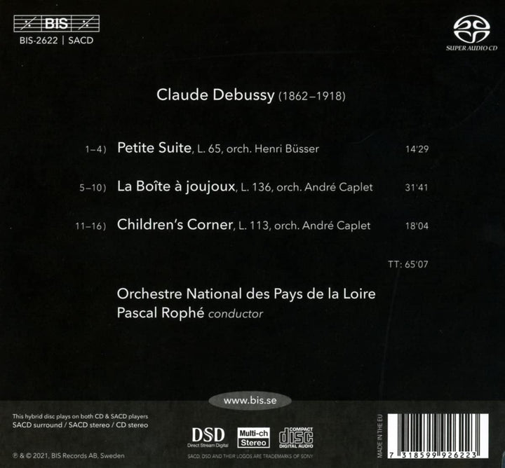 Debussy: Orchestriert [Orchestre National des Pays de la Loire; Pascal Rophé] [Bis: BIS2622] [Audio CD]