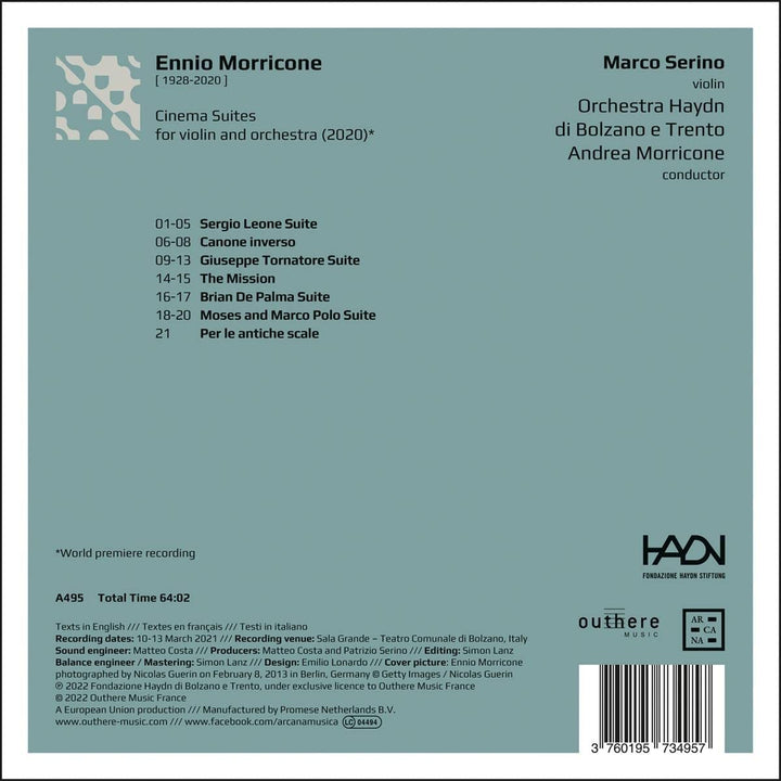 Morricone: Kinosuiten für Violine und Orchester [Audio-CD]