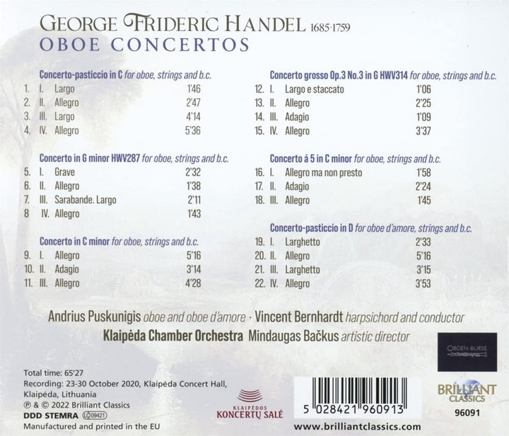 Handel: Oboe Concertos [Audio CD]