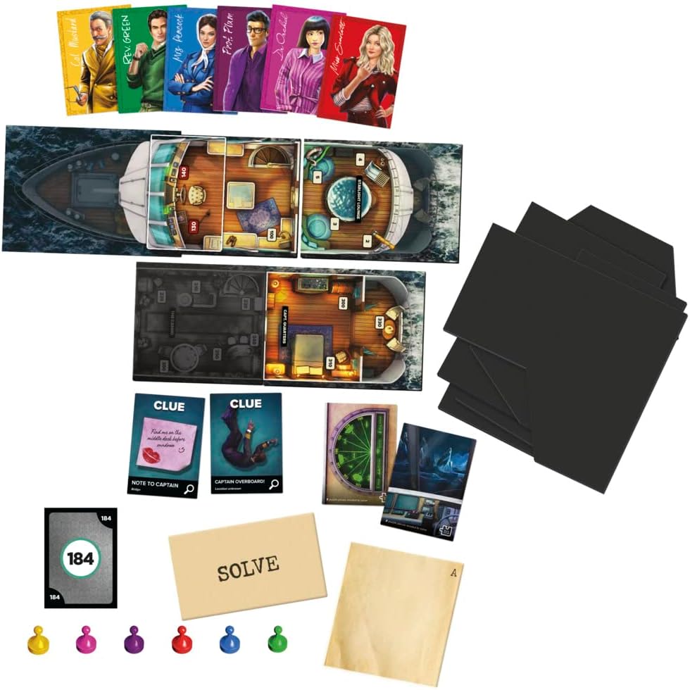 Cluedo Sabotage on the High Seas, Escape Room, Cooperative Family, Mystery Games